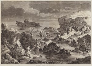 Recolectores de camarones en Biarritz de Emile Antoine Bayard